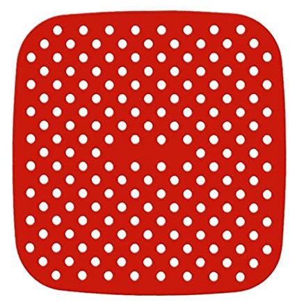 Tappetini in silicone per friggitrice ad aria, quadrati, 21,6 cm/22,9 cm, riutilizzabili, antiaderenti, resistenti al calore, tappetini in silicone per friggitrice ad aria