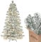 SALCAR Pre Lit Christmas Tree 7ft, Snow Flocked Artificial Xmas Tree with 210 Water Dropped LED Lights, Perfect for Living Room, Kids' Room & Holiday Family Decorations (WHITE, 7FT/210CM)