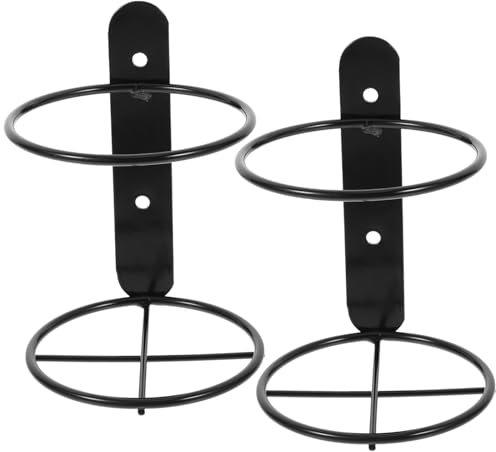 STOBAZA 2 Stücke Wandmontierte Weinregal aus Metall, Einzel Wandhalterung für Flaschen Robuster, Weinflaschenhalter Display Regal Platzsparendes Design für Hausbar (Schwarz)