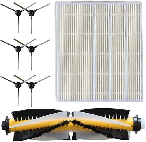 Daaxing 11-teiliges Hauptbürsten-Seitenbürsten-Filter-Set für Blaupunkt Bluebot XEASY BPK VCBB1XE/XPOWER/BPK-VCBB1XPW+ Roboter-Staubsauger-Ersatzteile, 1 Hauptbürste, 6 Seitenbürsten, 4 Filter