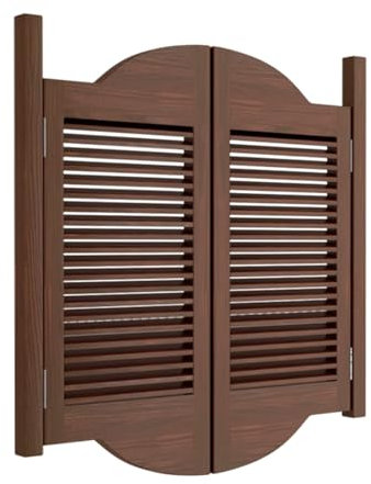 Porte Demi-taille À Fermeture Automatique, Porte Battante Rétro À Persiennes, Style Western Porte Cowboy, Porte Battante En Bois Massif Ouverture Bidirectionnelle, Avec Charnières(120x90cm)