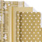 Toptime Geschenkpapier Weihnachten, 3 Rollen 300x43cm Weiß Gold Weihnachtspapier mit Polka Dots Weihnachtsbaum Merry Christmas, Metallic Glitzer Weihnachtsgeschenkpapier Rollen für Nuejahr, Party