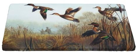 AUBKFELD Tischdecke mit Jagdmotiv, bedruckt, 122 x 76 cm, rechteckige Tischdecke, Stoff-Tischdecke mit elastischem Rand, für Urlaub, Picknick, Küche, Esszimmer, Party