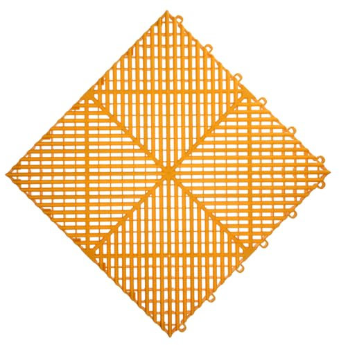 Yardenfun Alfombrilla De Drenaje Antideslizante para Lavado De Coches con Losetas Plásticas Interconectables Cojines Flexibles y Superficie Segura para Baño y Garaje Color Amarillo