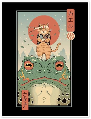Catana and the Big Frog Poster von Vincent Trinidad 70 x 90 cm Wandbilder Wanddeko