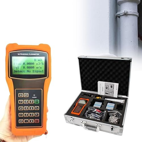 ELIKBH Handheld Ultrasonic Flowmeter, External Clip External Paste Tap Water Pipe Sensor, Operating Temperature-30-90℃, with TS-2/TM-1/TL-1 Transducers, for Copper/PVC Pipe