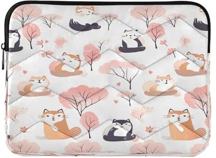 Pochette d'ordinateur avec motif chats pour femme de 15,6, housse imperméable rembourrée pour ordinateur portable