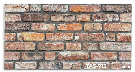 K&B Panels 3D Wall Panels, Realistic Rustic Brick Effect Styrofoam Wall Panelling Kit, Lightweight, Easy to Install, Dual Insulation Reduces Acoustic Noise, Indoor & Outdoor (Multi-Brown) (10 Panels)
