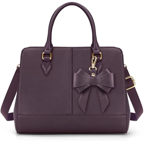 RAINSMORE Handtasche Damen Mittelgroß PU Leder Tasche Damen Henkeltaschen Damenhandtasche Damentaschen Tote Bag Schultertaschen Shopper 13 Zoll Lila