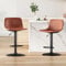 Farini Adjustable Bar Stools Set of 2, Mid Century Modern Swivel Industrial with Back Support Counter Height Bar Chairs Pu Leather for Kitchen Island Rustic Barstools