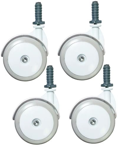 Lenkrollen 4-teilige Ersatzräder für Lauflernhilfen 1, 97 Zoll abnehmbares Kunststoff-Lauflernzubehör Universalrollen für Kinderwagen und Lauflernhilfen