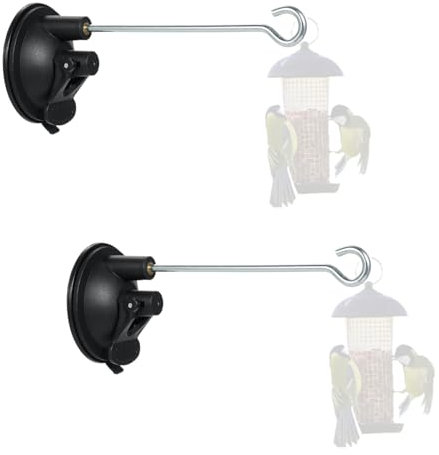 Relogic 2 Pack Window Suction Cup Hanger for Bird Feeders and Wind Chimes and Plant Bird Feeder Hook with Strong Suction Cup