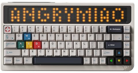 Angry Miao AM RGB 65 Wireless Creamy Mechanische Gaming-Tastatur 68 Tasten Tri-Mode 2.4G Bluetooth Wireless Benutzerdefinierter LED-Bildschirm Hot-Swap-Schalter High-End RGB Gaming Zubehör für PC