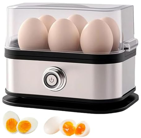 Halreactody Smart Egg Cooker with Auto Shut, Intelligenter Eierkocher mit automatischer Abschaltung, Eierkocher für 1-6 Eier, Schnelles Kochen für hart, mittel, weich gekochte Eier