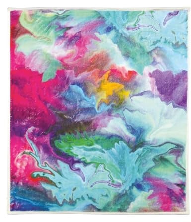 Kleine Wolke Badteppich Fusion Multicolor 50 x 60 cm | OEKO-TEX zertifiziert, besonders weich, rutschhemmende Unterseite, für Fußbodenheizung, maschinenwaschbar, 100% Polyester