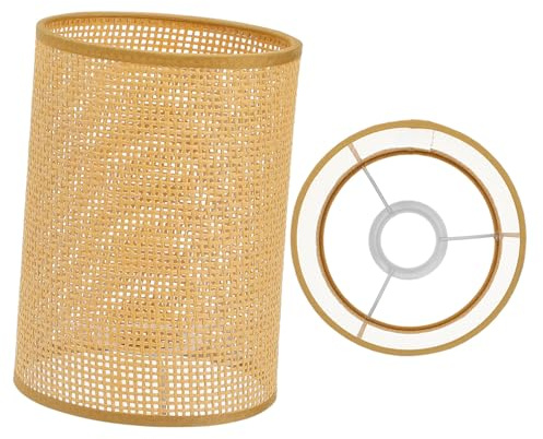 Toddmomy Rattan Lampenschirm Boho Stil Rustikal Gewebter Korb Lampenschirm für Tisch Stehlampen Natürliches Material für Wohnzimmer und Schlafzimmer