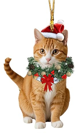 Katzen Weihnachtsanhänger Christbaum Deko Weihnachtsbaumschmuck Für Adventkalender Aus Acryl Katzenschmuck Weihnachten, Katzen Christbaumschmuck Weihnachtsanhänger, Weihnachtsbaum Schmuck Lustig
