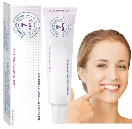 Thermoplastic Denture Adhesive,Dental Repair Glue for Dentures,Crowns and Loose Teeth,Complete Denture Reline Kit with False Teeth Adhesive,Dental Repair Solution,Easy to Use Teeth Glue for Daily Care