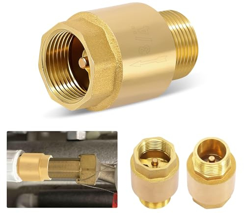 Messing Rückschlagventil, 3/4 Zoll IG x AG Inline Rückschlagventil, 3/4 IG zu AG Messing Abwasser Rückflussverhinderer für Pumpe Waschmaschine Garten Regentonne
