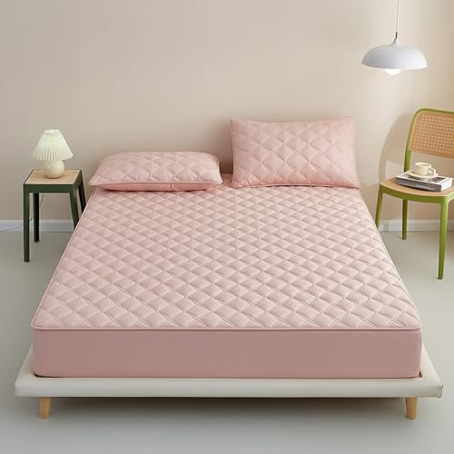JIANINGHOME Matratzenschoner 150x200,Matratzenauflage aus Mikrofaser, gesteppt, extra weich, mit tiefen elastischen Eckbändern für festen