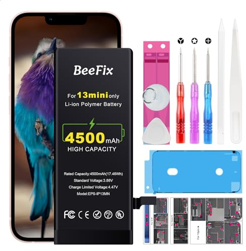 Batteria per Phone 13 Mini | 4500mAh Batteria ad alta capacità con strumenti di riparazione