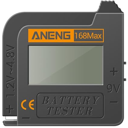 WheatThrive Digital Battery Tester, Portable Voltage, LCD Display, No Battery Needed, for AA AAA 9V for CR2032