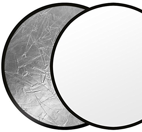 ayex Faltreflektor praktisch für Studio- und Außenaufnahmen Silber/Weiß Ø 60cm Inkl. Transportbeutel