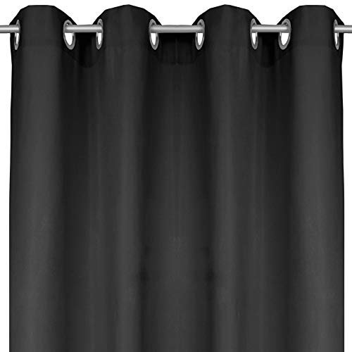 Bestlivings Ellen Rideau décoratif avec œillets, Polyester, Noir , 140x225 cm