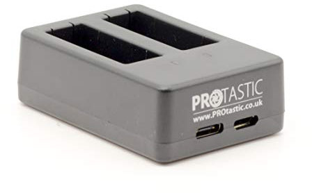 PROtastic® Chargeur de Batterie Double USB 100% Compatible avec GoPro Hero5 / Hero6 / Hero7
