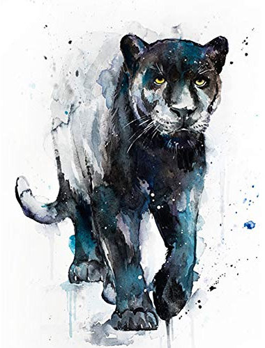 5D Diamond Painting Diamant Malerei Painting Bilder, Wowdecor Schwarzer Leopard Tiere Full Set Groß DIY Diamant Gemälde Malen Nach Zahlen