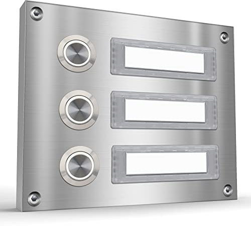 Aufputz Türklingel Edelstahl Aufputzklingel Mehrfamilien Klingeltableau Mehrfamilienhaus (3-Familien)