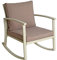 ESTEXO Polyrattan Schaukelstuhl Relaxsessel Schwingsessel Schwingstuhl mit Kissen Rattanschaukelstuhl Gartensessel Gartenstuhl Beige