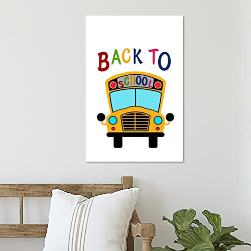Panneau en bois « Welcome Back to School » - Panneau de palettes - Décoration murale en bois - 30,5 x 45,7 cm
