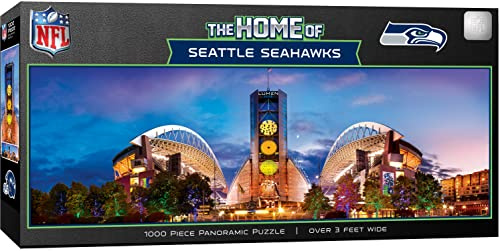 Masterpieces 1000 Piece Jigsaw Puzzle - NFL Seattle Seahawks Stadium View Panoramic - 13x39 - Adult Puzzle - Washington NFL