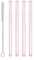 Lot de 4 pailles en verre rose 15 cm de long - Passe au lave-vaisselle - Verre spécial pour thé chaud et froid