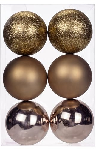 10CM Weihnachtsdeko Weihnachtskugeln, 6 Stücke Bruchsiche Christbaumkugeln Ornamente Weihnachtsbaumschmuck für Weihnachtsbaum Christbaumkugeln Weihnachtsdekoration Kugeln