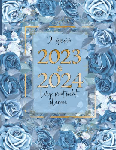 2Year 2023-2024 Large Print Pocket planner: 2 Year Monthly Planning Organizer For Purse With Floral Butterfly l 24 Months Weekly Calendar Schedule ... To Do List, Goals And Note Pages For Women…