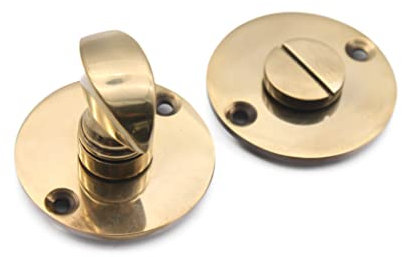 Victorian Solid Brass Lady Thumb Turn & Release Bathroom Door Lock Set (Aged Brass)