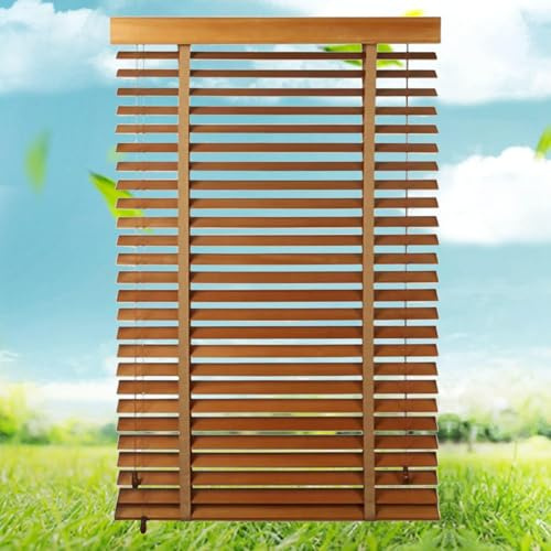 Suwooy Venetian Blinds Wooden 45cm 50cm 60cm 80cm 100cm 120cm 140cm,Horizontal Blinds,Solid Wood Venetian Blinds for Doors Windows,Sunshade/Thermal Insulation Shutters,Easy Fit,W×H-110x180cm/43x71in