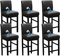 Bestenrose Wasserdicht Stuhlhussen 6er Set Bar Stuhlhussen PU Leder Stuhlbezug Barhocker Bezüge Stretch Hochhocker stuhlbezüge Abnehmbarer Stuhlbezug für Esszimmerstuh (Schwarz, 6 Stück)