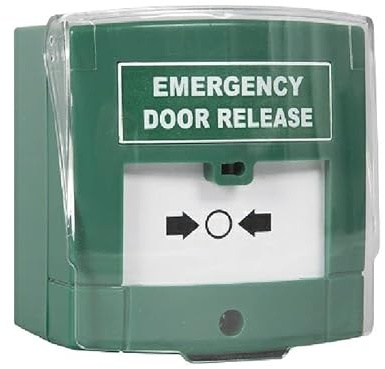 RGL EDR-2N Illuminated Resettable Emergency Call Point Door Release (Surface Mounted) with Front Cover and Back Box (Double Pole), Green