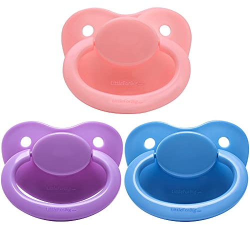 LittleForBig Confezione da 3 ciucci Generation 1 Paci-rosa/azzurro/viola chiaro