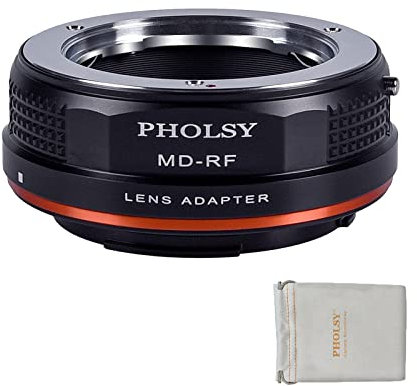 PHOLSY Bague d'adaptation Compatible avec objectifs Minolta Rokkor MD/MC/SR et Canon EOS RF Boîtier, EOS R6 Mark II, EOS R7, EOS R10, EOS R3, EOS R5, EOS R5C, EOS R6, EOS R, EOS RP, MD sur RF