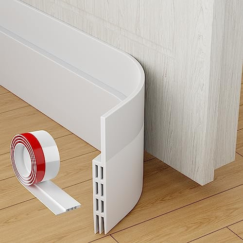 MARICATO Türdichtung Zugluftstopper für Türen 100CM, Zuschneidbare Türdichtung Selbstklebend gegen Insekt, Türdichtung Unten tür zugluftstopper für Schallschutz, Kälteschutz& Haustür Dichtung (Weiß)