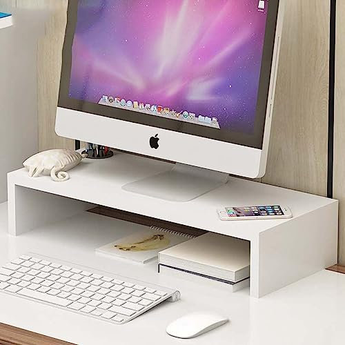 Kongdson Wood Monitor Stand Riser for Computer, Laptop Notebook, Printer Riser, iMac, PC, Ergonomic Home Office Desk Monitor Stand 19.6 Inch
