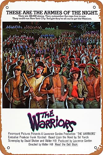 QIIXIIP The Warriors Filmposter Retro Metallschild Vintage Blechschild für Bar Büro Zuhause Wanddekoration Geschenk 30,5 x 20,3 cm