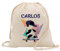PROMO SHOP Mochila Cuerdas 100% Algodón Natural · PERSONALIZADA con tu Nombre a Todo Color en Impresión Textil · Diferentes Diseños para Personalizar · Tamaño 41cm x 37cm (PANDA)