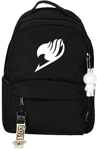 jiminhope Fairy Tail Luminous Rucksack für Frauen Männer Natsu große Kapazität Schultasche Erza Scharlachrot Multi-Pocket Rucksack Charlés Studenten Daypack