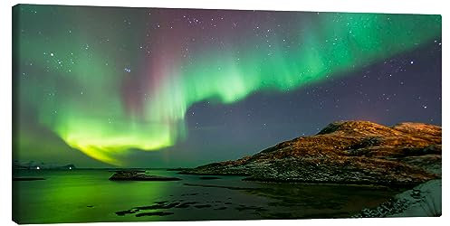Posterlounge Nordlichter bei Tromsø, Norwegen Leinwandbild von Louise Murray 120 x 60 cm Wandbilder Wanddeko