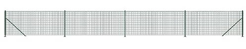 vidaXL Maschendrahtzaun, Gartenzaun Wildzaun mit Bodenhülsen PVC Beschichtung, Drahtzaun Begrenzungszaun für Außenbereich, Drahtgitter Maschendraht, Grün